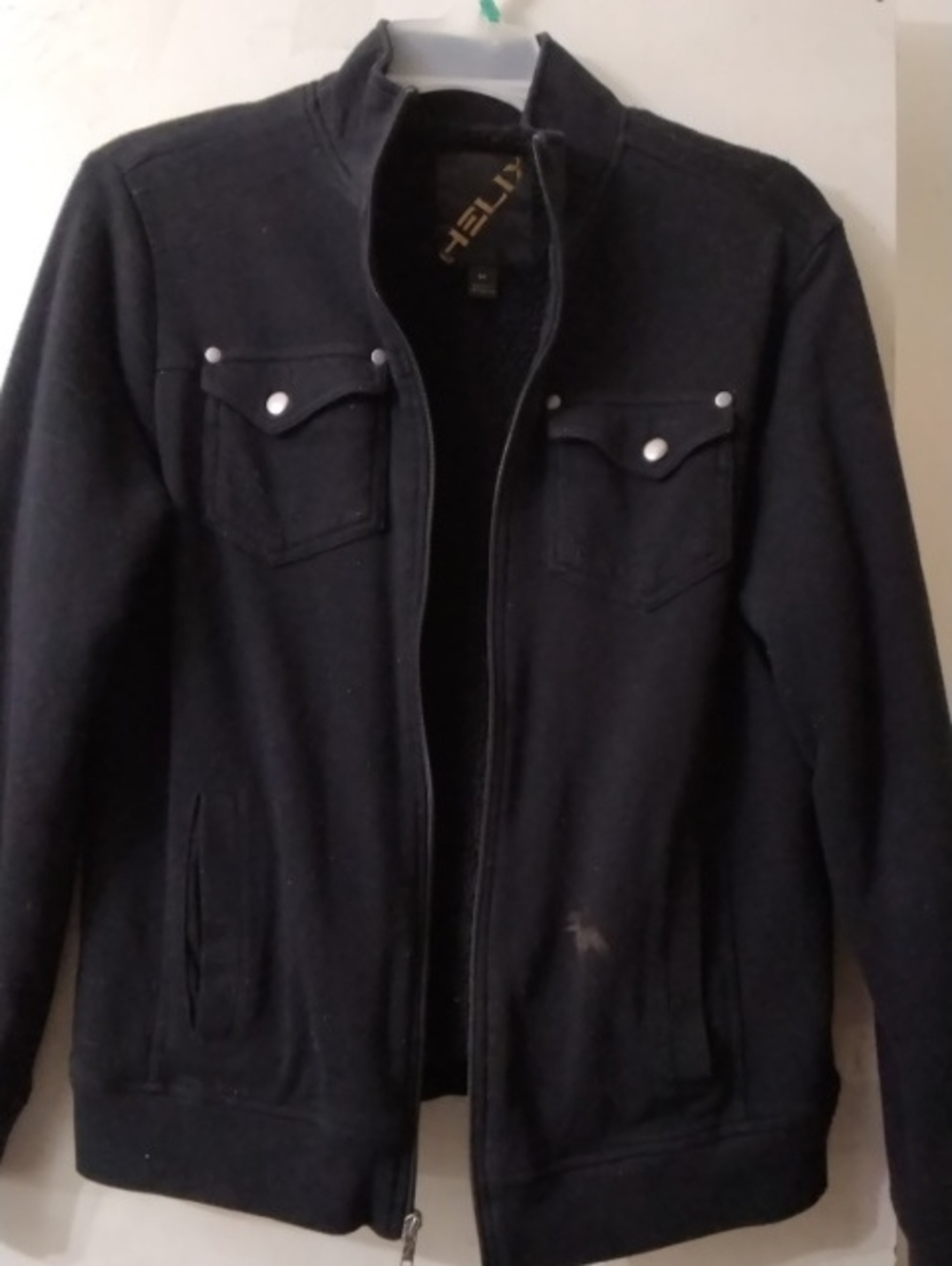 Helix Brand Men's Black Zip-Up Shirt Jacket